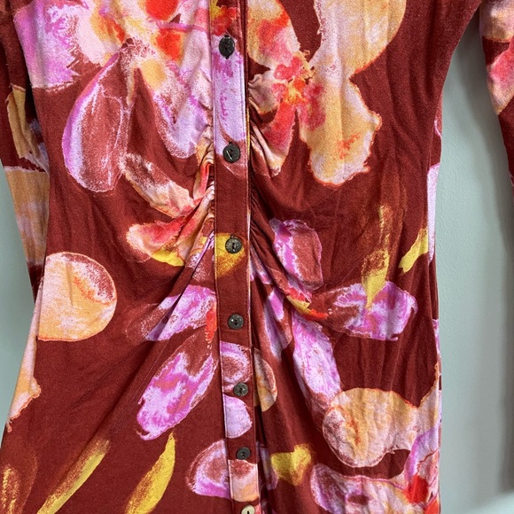 Free People Shayla Floral Button-Up Long-Sleeve Mini Dress - Picture 6 of 10